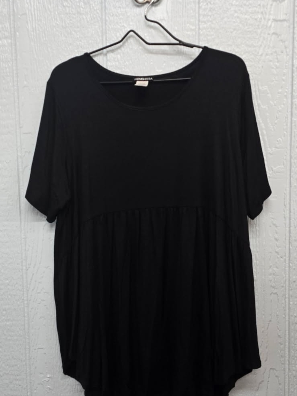 New 3X HEIMISH USA Black Short-Sleeve Tunic Top